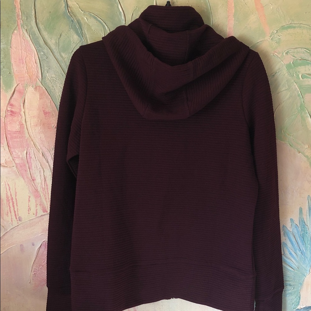 Active Life Ribbed Cotton Blend Full Zip V-neck Hooded Jacket New! - Picture 8 of 11